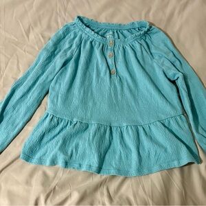 Carter's Teal Long Sleeve Peplum Top